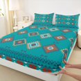 thumbnail image 4 of jejeloiu Monochrome Tribal Bed Sheets,Modern Print Full Size Sheets For Boys,4 Pieces,1 Flat Sheet, 1 Fitted Sheet and 2 Pillowcases, 4 of 6