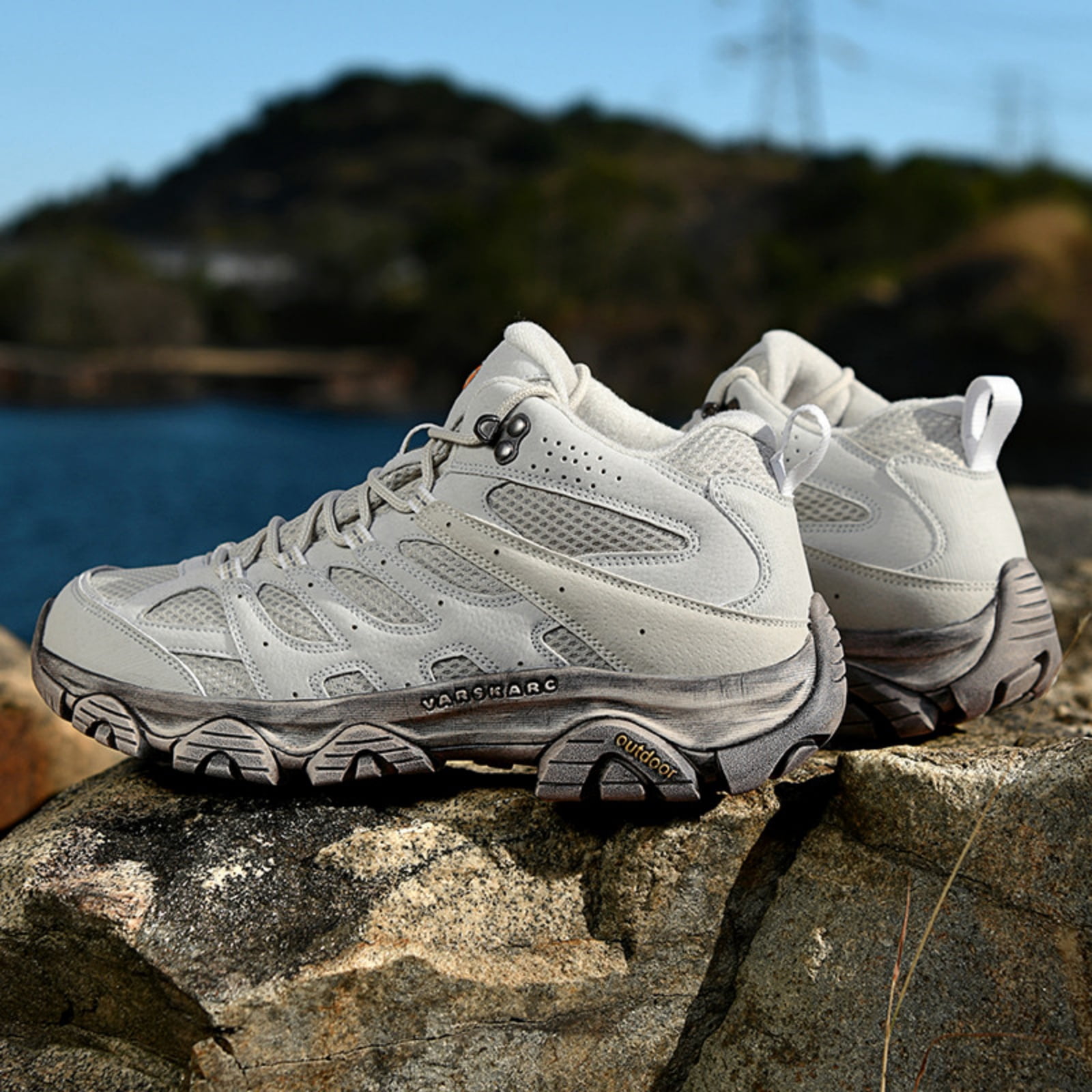 LASUDRAA Mens and Womens Ankle-High Hiking Boots Lightweight Outdoor Shoes for Trekking Trails Walking Couples Sneakers