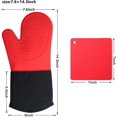 thumbnail image 3 of Mitaines de Four Silicone Résistant à la Chaleur 2 Pcs Porte-Pot pour Mitaines de Cuisine Antidérapant Texturé Poignée Mitaines de Four et Porte-Pot Ensembles Gris, 3 of 7