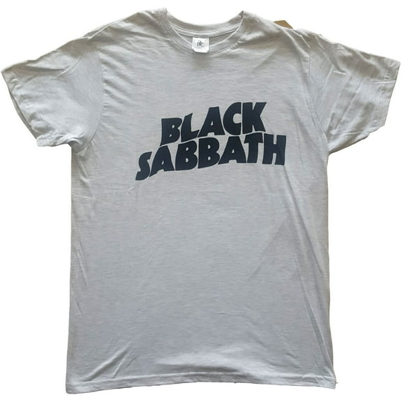 Men's Black Sabbath Black Wavy Logo Slim Fit T-shirt Small Grey