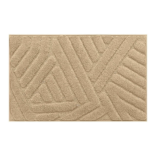 Non Slip Bath Mat for Bathroom Floor 23.62 in x 31.41 in Absorbent Flocking Polyester Shower Rug with Grippy Backing