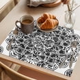 thumbnail image 3 of Black White Spring Floral Placemats Set of 8 Abstract Art Summer Flower Place Mats Indoor Wipeable Table Mats Washable Cloth Dining Table Placemats for Kitchen Holiday Party Home Decor 13x19 Inch, 3 of 9