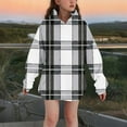thumbnail image 2 of Ashirexll Oversized Hoodies for Girls Oversize Hoodie 3-14 Years Winter Plaid Fashion Casual Velvet Fleece Lined Comfortable Long Sleeve Hooded Sweatshirt for Kids, 2 of 6