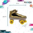 thumbnail image 2 of Patines 4 ruedas para niños y niñas, fabricado con vinipiel, luces y llantas de PVC dorado 23.5, 2 of 10