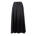thumbnail image 4 of Riforla Womens Satin High Waist Hidden Elasticized Waistband Flared Casual A Line Midi Skirt Skirts for Women Black M, 4 of 4