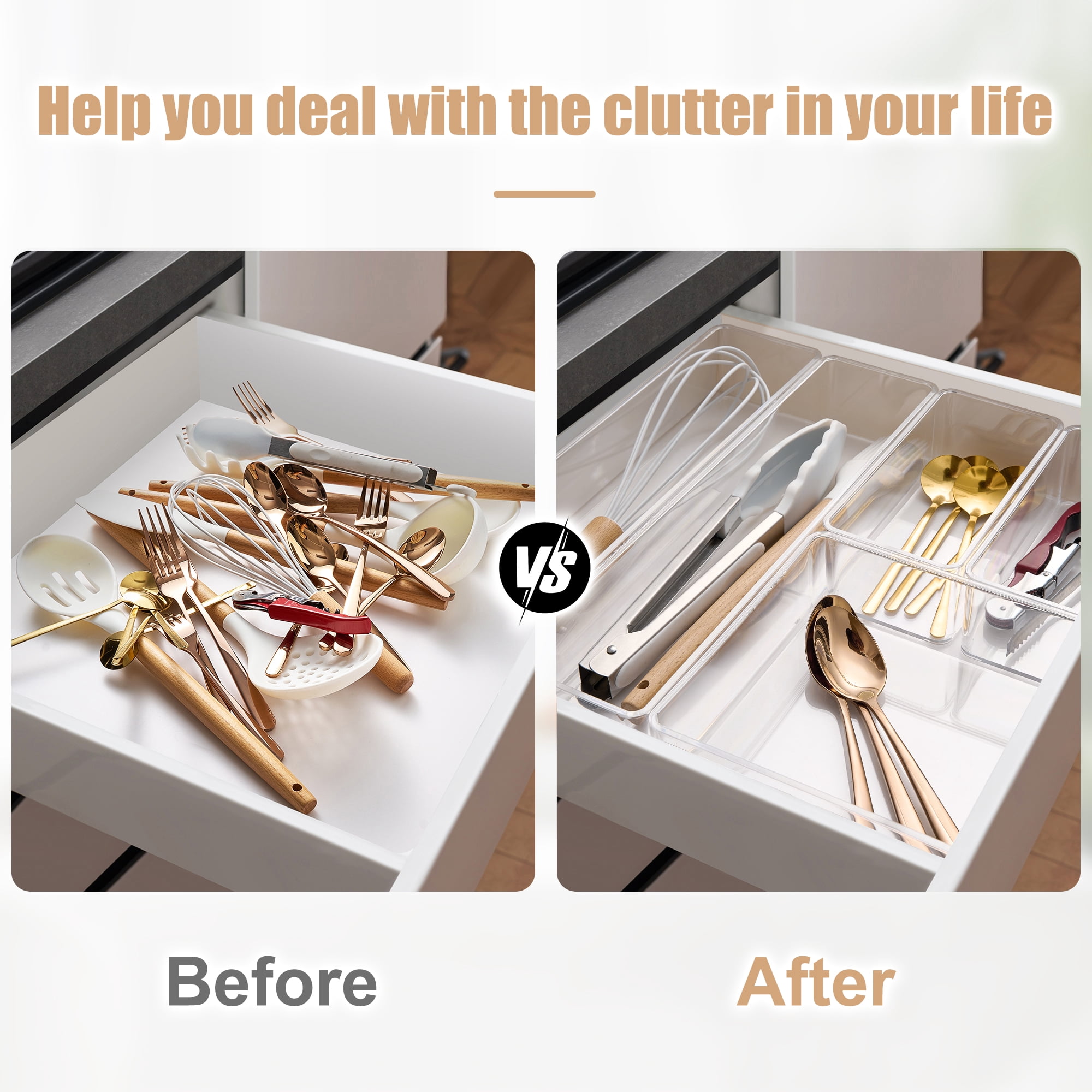 Sorbus 5-piece drawer set for organizing Kitchen Utensils, Bathroom, Bedroom, and more