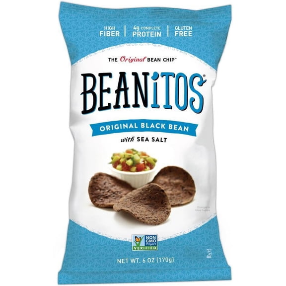 Beanitos Original Black Bean with Sea Salt Chips, 6 Ounce -- 6 per case.