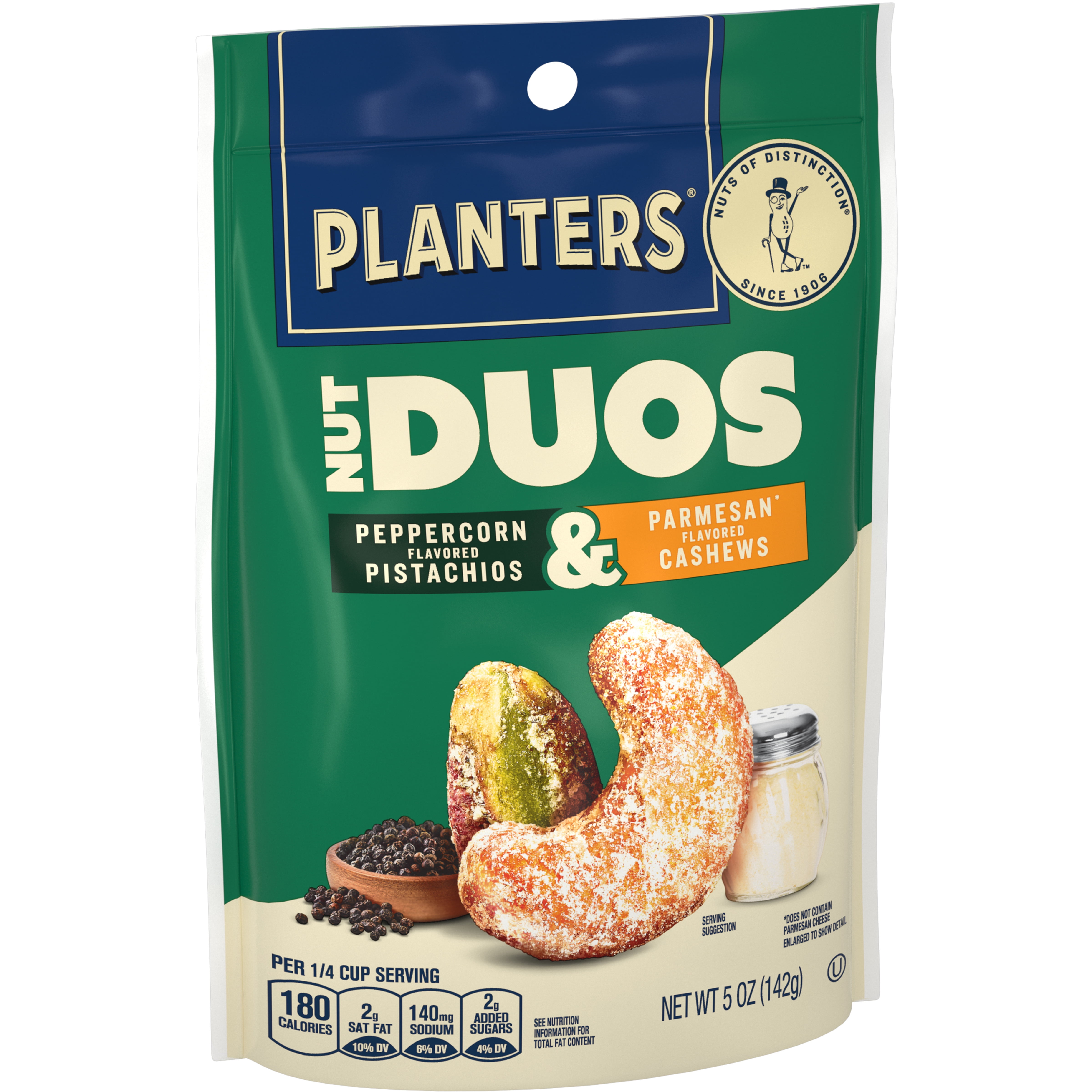 PLANTERS Nut Duos Peppercorn Pistachio & Parmesan Cashews 12/5 oz (Pack of 4)