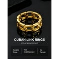 thumbnail image 7 of ChainsProMax Gold Plated Ring Men Cuban Link Chain Ring Size 11 Stainless Steel Rings Gift, 7 of 7