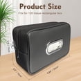 thumbnail image 4 of Noaman Car Tissue Holder for Backseat, Rectangular PU Leather Tissue Box Organizer for Cars, SUVs & Trucks, Black, 4 of 8