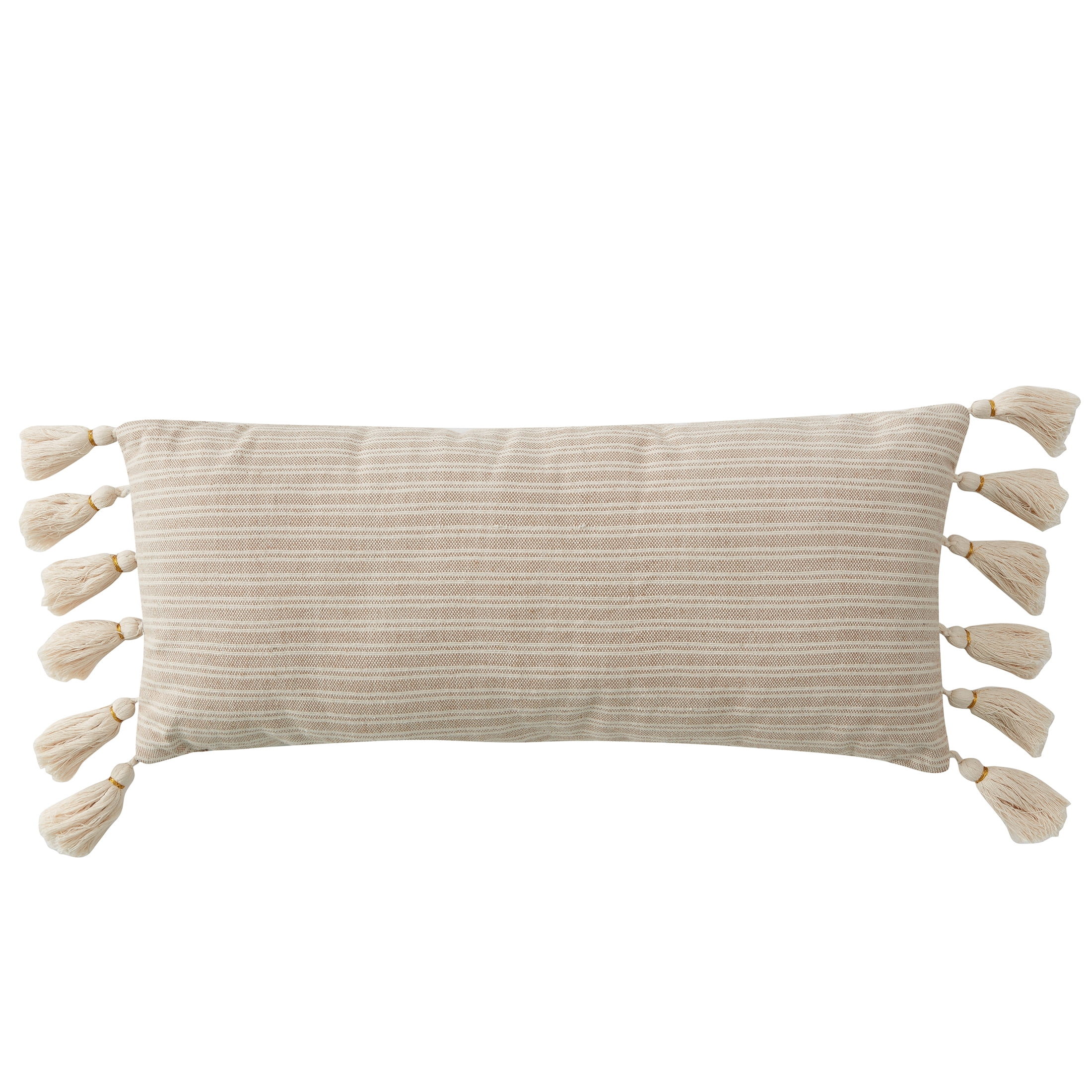 My Texas House Barret Tassel Oblong Decorative Pillow, 12" x 26", Tan/White  - Walmart.com