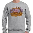 thumbnail image 2 of Retro Pumpkin Spooky Season Long Sleeve Shirt Unisex 5X-Large Grey, 2 of 5