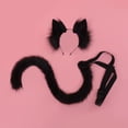 thumbnail image 4 of Paquete de 2 diademas con de gato de imitación, conjunto de cola de felpa, disfraz de Carnaval y Halloween para mujer, do de Negro Baoblaze Traje de juego de cosplay, 4 of 7