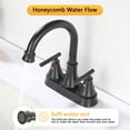 thumbnail image 3 of Kede Bathroom Sink Faucet 4 Inch 2 Handle Centerset Lead-Free Matte Black Modern Bathroom Faucet Vanity Faucet with Pop-up Drain Stopper and Supply Hoses, 3 of 7