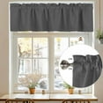 thumbnail image 7 of Dark Gray Valances for Windows, 42 x 18in, Solid Color Rod Pocket Kitchen Valance Curtain Light Filtering Window Treatments for Living Room Bedroom, 1 Panel, 7 of 7