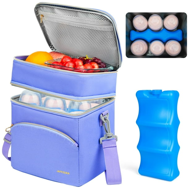 Bolsa Refrigeradora para Leche Materna Jaffzora para 6 Biberones de 9 oz Morada