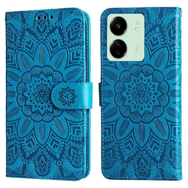 Funda tipo cartera GANGXUN para Xiaomi Redmi 13C 4G , diseño girasol, cuero PU, soporte, cierre magnético, tarjetero