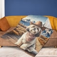 thumbnail image 4 of Welcome Fall Western Cowboy Shih Tzu Enjoys Majestic Autumn Cozy Fleece Blanket Lion Dog Lover Gifts Warm Soft Throw Blanket - 01007, 4 of 5