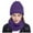 Purple, variant on Wool Scarf Women, Women'S Winter Hat Slouchy Beanie Snow Knit Skull Cap With Circle Scarves, White