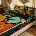 thumbnail image 3 of Erosebridal Hippie Wildflower Zipper Twin Comforter Sets with Fitted Sheet and 2 Pillowcases for Women Girls, Black Orange Boho Floral Zipper Bedding Set, Black Reversible, 4-Piece, 3 of 7