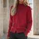 thumbnail image 1 of HongQid Women's Sweater Cardigan Fall Winter Casual Mock Neck Long Sleeve Knit Cardigan with Buttons, 1 of 4