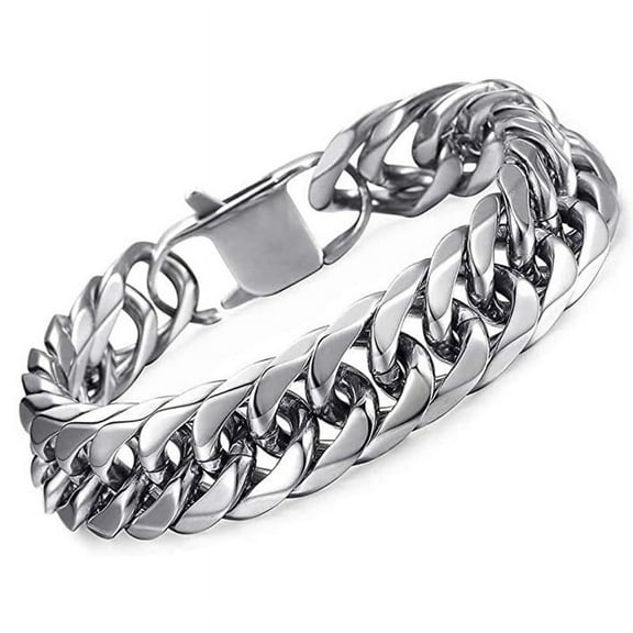 HNSP 8mm-14mm Thick Stainless Steel Bracelet For Men Jewelry Hand Chain Punk Male Accessories