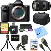 Sony a7S II Full-frame Mirrorless Interchangeable Lens Camera 24-240mm Lens Bundle includes a7S II Body, 24-240mm Telephoto Zoom Lens, 72mm Filter Kit, 64GB Memory Card, Beach Camera Cloth and More