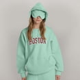 thumbnail image 5 of PUYAHG Womens Casual Hoodies Pullover Hoodies Long Sleeve Hooded Letter Print Attached Sleep Travel Comfort Streetwear Fashion Blouses,Mint Green,4XL, 5 of 7