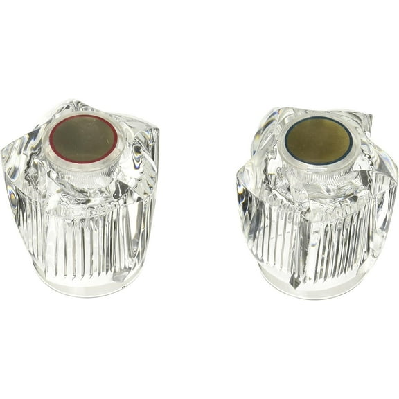 LASCO 01-4019 Large Acrylic Clear Hot and Cold Handles for Universal Brands