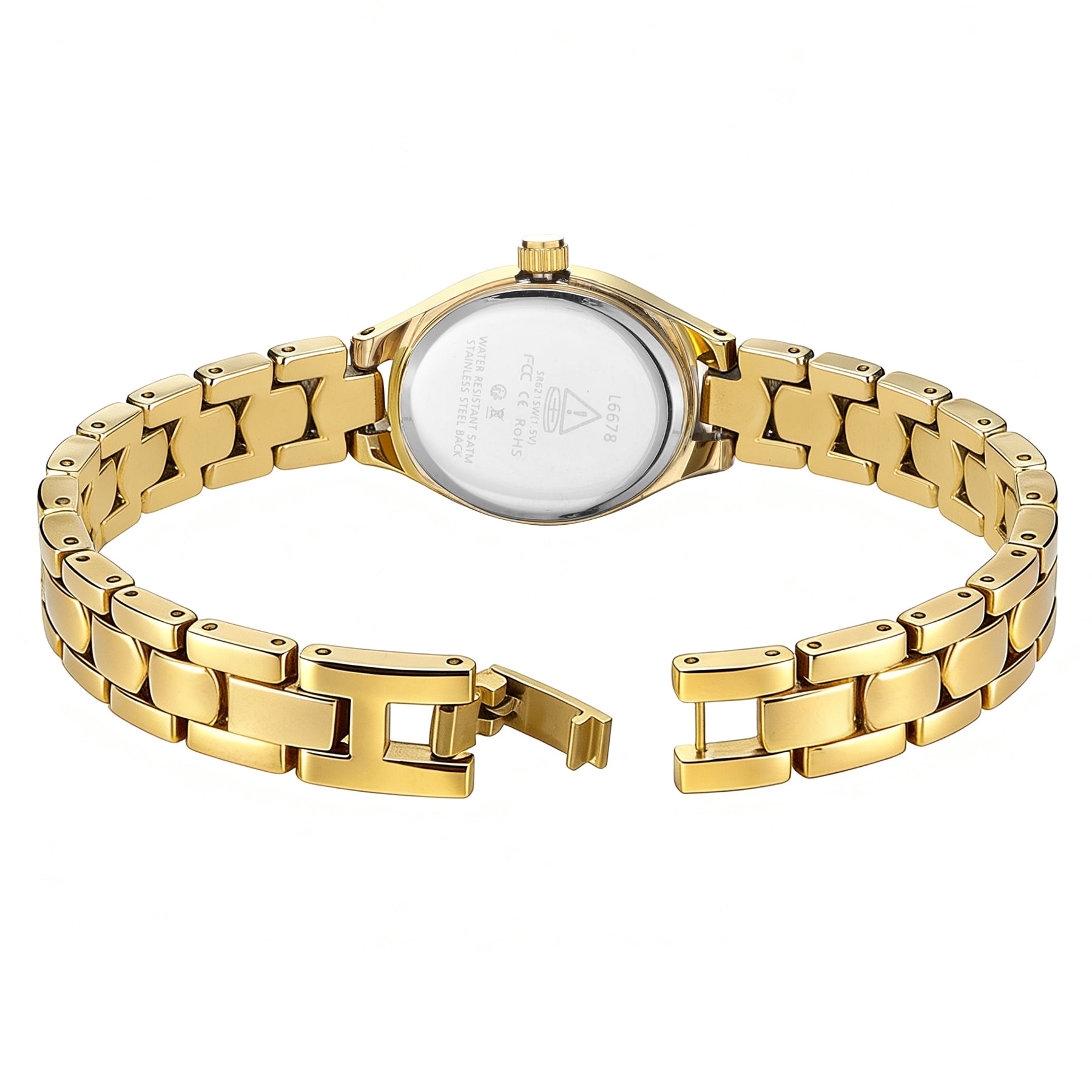 Woman Watches Elegant Oval GoldWhite Ladies Quartz Watch with Stainless Steel Strap Waterproof Woman Watch Gift for Woman