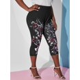 thumbnail image 1 of Talla grande Impresión floral Capri Leggings Rosegal Leggings de talla grande, 1 of 5