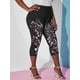 thumbnail image 1 of Talla grande Impresión floral Capri Leggings Rosegal Leggings de talla grande, 1 of 5
