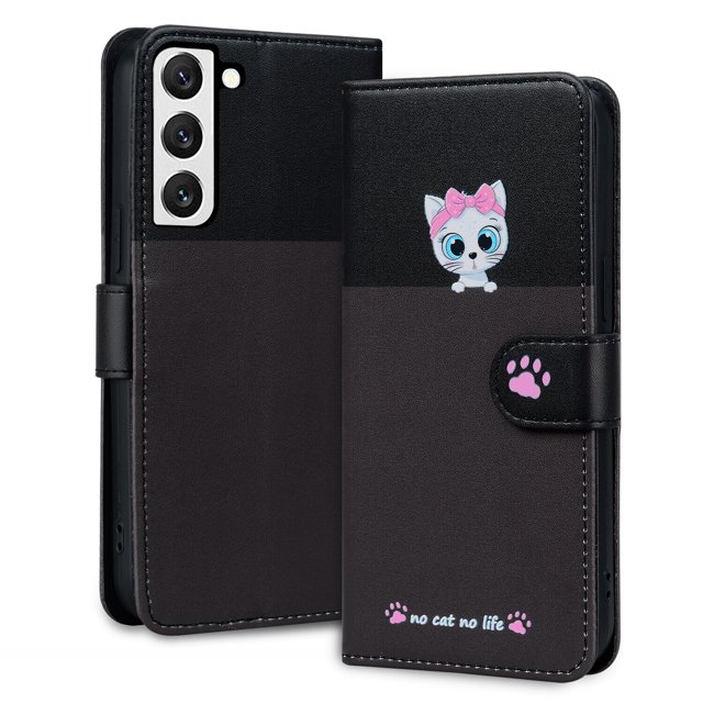Compatible with Samsung Galaxy S22 Plus 5G Cute Animals Pattern Wallet Case with Card Slots Flip Cover