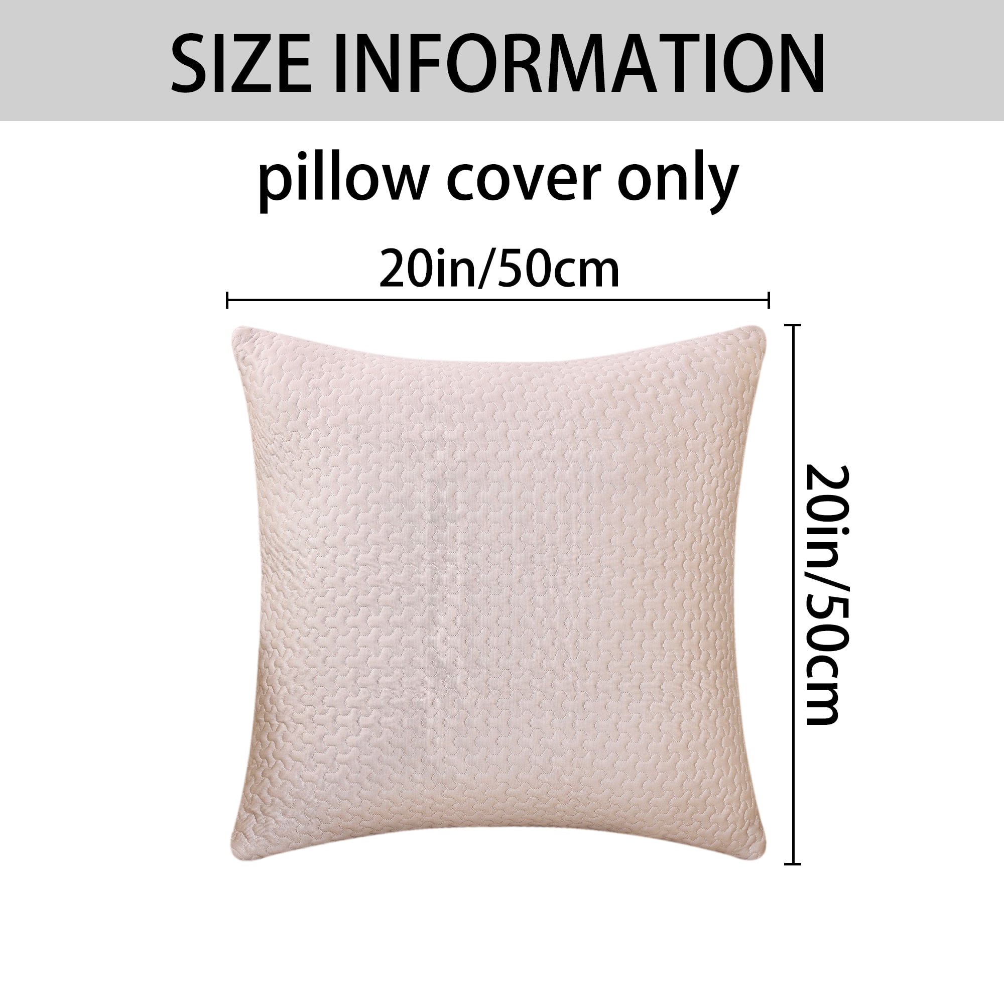 Unique Bargains Soft Set of 2 Modern Geometric Cushion Cases Cover Beige 20" x 20"