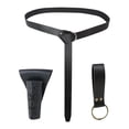 thumbnail image 3 of Cinturón de caballero medieval, accesorios de disfraz, funda para espada de cuero sintético, rana para espada. Negro, 3 of 9