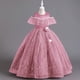 thumbnail image 1 of Vestido infantil Vestido de princesa Vestido de niña de flores estilizado con hilo hinchado Vestido de niña de flores para boda Vestido de niña para presentación de piano, 1 of 6