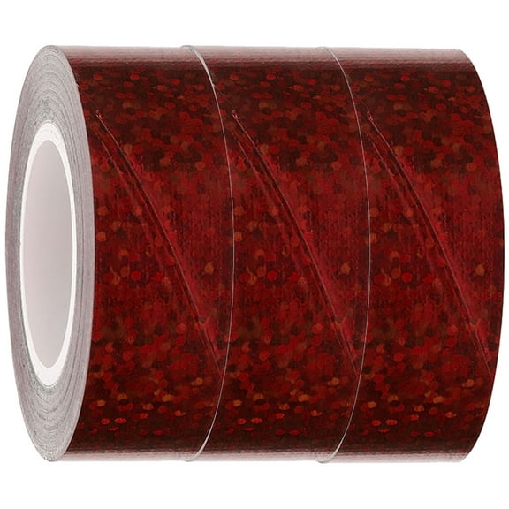 Raindrops Decorative Packing Tape 3-Pack Red Flashing Duct Tape for Crafts, Wrapping, and Packaging