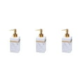 thumbnail image 1 of Ruiboury Distributeur de Savon en Résine Réutilisable pour Table Cuisine Douche Shampoing Salle de Bain Blanc Or 500ml 3Ensemble, 1 of 6