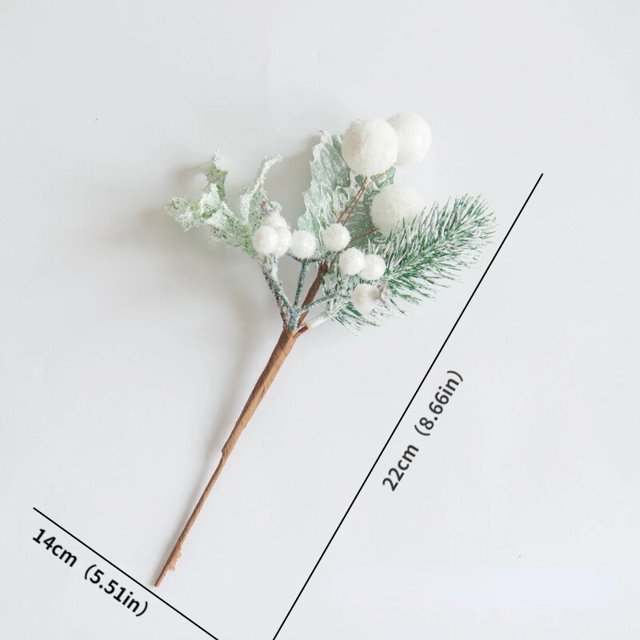 Flor artificial de bayas rojas de Navidad, rama de cono de pino, decoración de árbol de Navidad, adorno, embalaje de regalo, guirnalda de corona DIY para el hogar