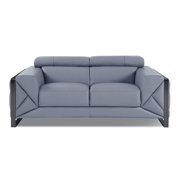 Light Blue Genuine Italian Leather Loveseat Modern Global United 903