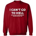 thumbnail image 2 of OXI Crewneck Sweatshirt - I Can't Go To Hell, Basic Casual Sweatshirts for Men's and Women Fleece Sweatshirt Long Sleeve - Antiquee Cherry Small, 2 of 2
