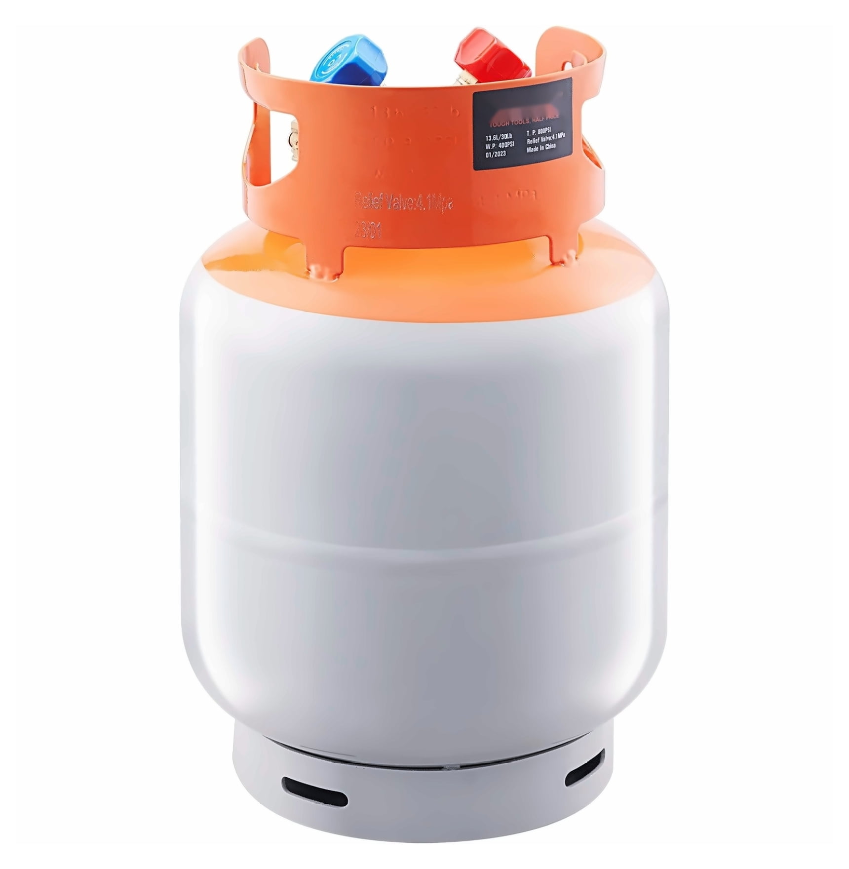 Refrigerant Recovery Tank 50 LBS, 400 PSI - R22/R134A/R410A, Portable Cylinder with Y-Valve & Adapters, High-Sealing Recovery Can for AC Service