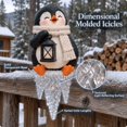 thumbnail image 3 of Lighted Penguin Icicle Holiday Decoration, Christmas Penguin Window Ledge Accent with Festive Glowing Winter Display, Indoor Decor for Home Mantel Shelf Party (penguin-D-1pc), 3 of 7