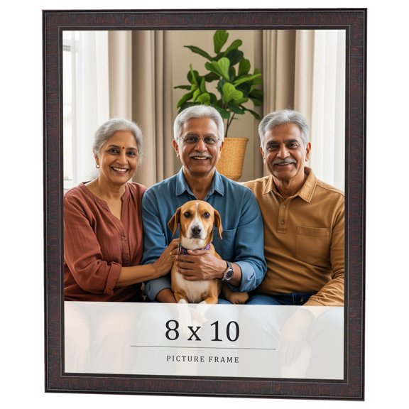 8x10 Rustic Brown Real Wood Picture Frame Width 0.75 inches | Interior Frame Depth 0.4375 inches |