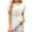 White, variant on Womens Tops Short Sleeve Printed Round Neck Summer Tunic Tops Loose Tees Shirts Beige S