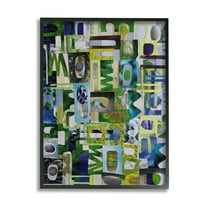 Stupell Golders Green Abstract Shape Collage Abstract Painting Black Framed Art Print Wall Art