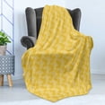 thumbnail image 4 of Yellow and White Soft Flannel Fleece Throw Blanket, Composition of Angled Line Chevron Shapes Simple Lattice Design, Cozy Plush for Indoor and Outdoor Use, 50" x 60", Earth Yellow White, by Ambesonne, 4 of 5