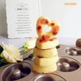 thumbnail image 4 of CHEFMADE Donut Mold Cake Pan, 6-Cavity Non-Stick Heart-Shaped Carbon Steel Doughnut Bakeware, Dishwasher Safe(Champagne Gold), 4 of 9