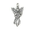 thumbnail image 1 of Sterling Silver 30" 1.2mm Box Chain 3D Harping Angel Pendant Necklace, 1 of 2