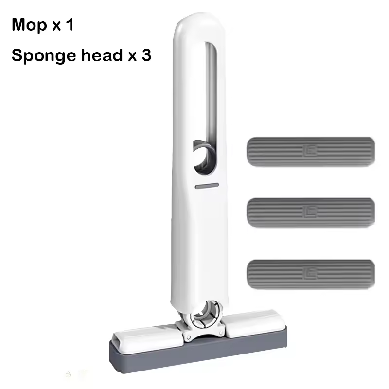 thumbnail image 1 of Inkcraft Powerful Squeeze Mini Mop – Folding Self-Squeezing Sponge Mop for Home, Desk,, 1 of 4
